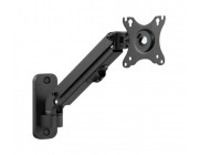 Monitor wall mount arm for 1 monitor up to 27-  Gembird MA-WA1-01, Adjustable wall display mounting arm (rotate, tilt, swivel),  VESA 75/100, up to 9 kg, black